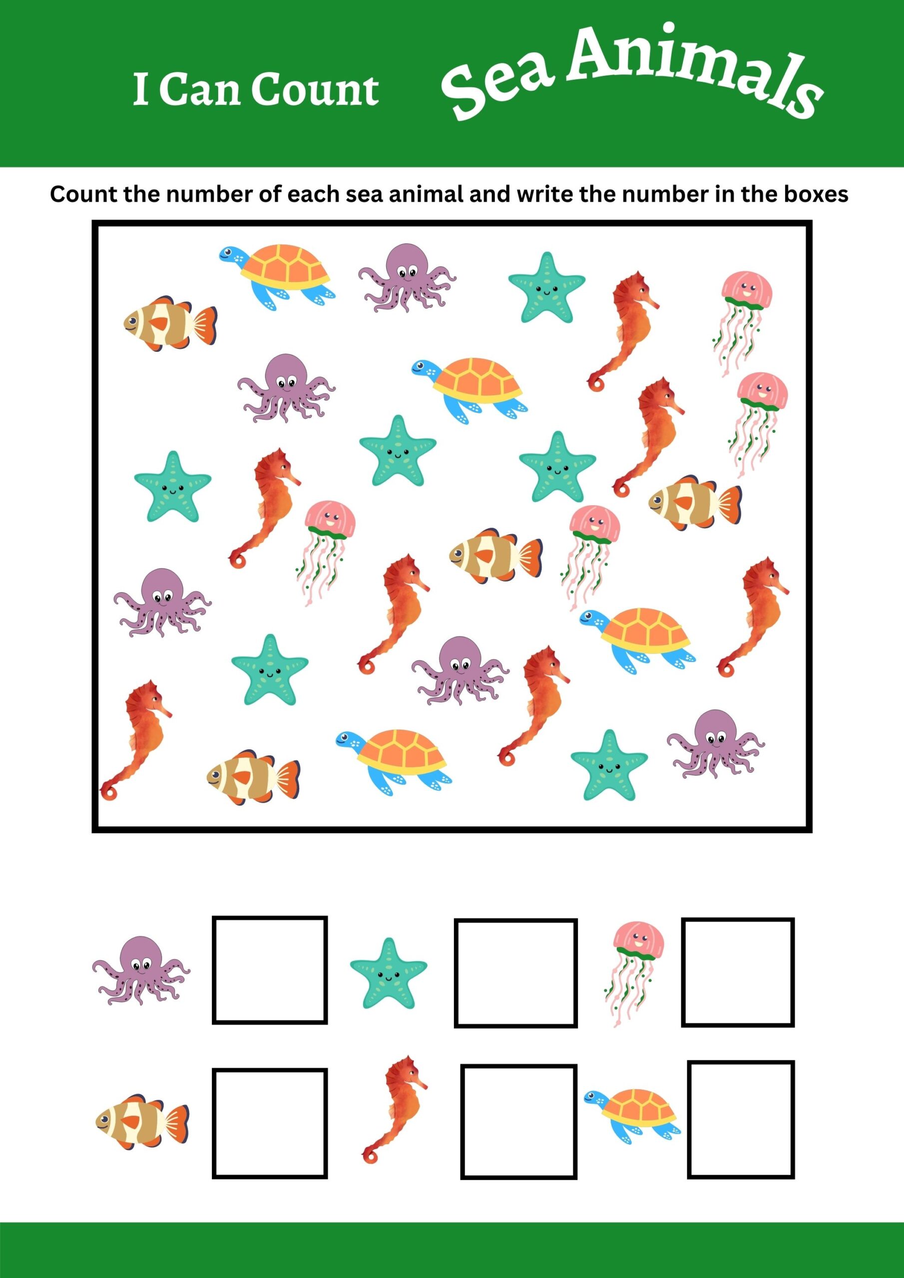 Count and Write the number activity printable worksheets for kids Study ...